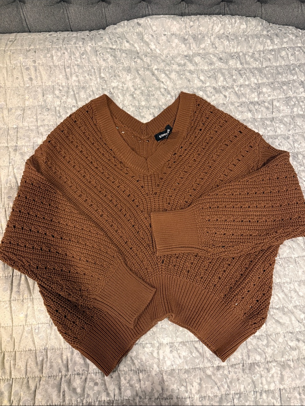 Express V-Neck Sweater in Rust